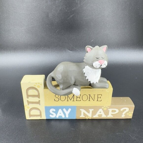 Suzi Resin Cat Figurine Did Someone Say Nap? Signed Kitty Cat Decor Accent Decor - Picture 10 of 11